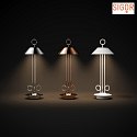 SIGOR Lampe de table à accu NUDIDEROT avec crochet, CCT Switch, avec variateur tactile IP54, blanc neige gradable