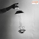 SIGOR Lampe de table à accu NUDIDEROT avec crochet, CCT Switch, avec variateur tactile IP54, blanc neige gradable