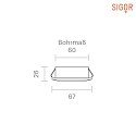 SIGOR recessed luminaire DILED 60 flat, rigid IP30, black dimmable 5W 330lm 3000K 36° 36° CRI 95