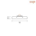 SIGOR Alu Montageschiene KS-SIG-M1, für LED Strips bis 1.6cm Breite, Länge 100cm / 1.6 x 2.5cm, Aluminium natur
