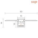 SIGOR Profilo di installazione RECESSED 10 con copertura, a filo, Alluminio