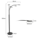 LED Stehleuchte SYNNA, 5-flammig, drehbare Köpfe, 5x 4.5W 2700K 500lm, mit Schnurdimmer