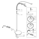 LED Stehleuchte SYNNA, 5-flammig, drehbare Köpfe, 5x 4.5W 2700K 500lm, mit Schnurdimmer