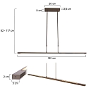Luci a sospesione ZELENA / 122CM su / giù, CCT Switch, regolabile, con dimmer a sfioramento IP20, bronzo spazzolato dimmerabile