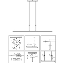 Luci a sospesione ZELENA / 122CM su / giù, CCT Switch, regolabile, con dimmer a sfioramento IP20, bronzo spazzolato dimmerabile