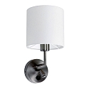 Luminaire mural NOOR rond, avec interrupteur, avec abat-jour, avec spot LED E27 + LED IP20