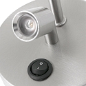 Luminaire mural NOOR rond, avec interrupteur, avec abat-jour, avec spot LED E27 + LED IP20