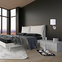 Luminaire mural NOOR rond, avec interrupteur, avec abat-jour, avec spot LED E27 + LED IP20