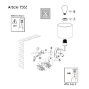 Luminaire mural NOOR rond, avec interrupteur, avec abat-jour, avec spot LED E27 + LED IP20