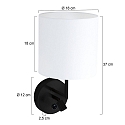 Mexlite Luminaire mural NOOR à 2 flammes E27 IP20, noir gradable Mexlite Luminaire mural NOOR à 2 flammes E27 IP20, noir gradable