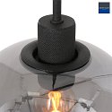 Steinhauer Luci a sospesione LOTUS ? 25cm E27 IP20, Nero dimmerabile