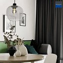 Steinhauer Luci a sospesione LOTUS ? 25cm E27 IP20, Nero dimmerabile