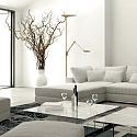 Steinhauer Floor lamp ZODIAC LED, 2 flames, with reading arm, bronze