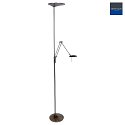 Steinhauer Plafonnier  ZODIAC avec bras articulé, avec spot LED, direct / indirect, avec variateur tactile IP20, acier brossé gradable