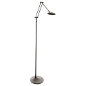 LED Stehleuchte ZODIAC, mit Gelenkarm, 6W 2700K 700lm, CRi >90, mit Touch-Dimmer, stahl gebürstet