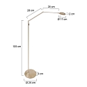 Steinhauer Lampadaire ZODIAC LED  1 flamme IP20, acier, blanche gradable