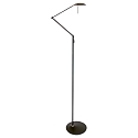 Lampadaire ZODIAC avec bras articulé, direct / indirect, avec variateur tactile IP20, noir mat gradable