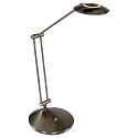 Steinhauer Lampe de table ZODIAC avec bras articul, direct / indirect, avec variateur tactile IP20, acier bross gradable