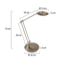 Steinhauer Lampe de table ZODIAC avec bras articul, direct / indirect, avec variateur tactile IP20, acier bross gradable