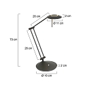 Steinhauer LED Tischleuchte ZODIAC, mit Gelenkarm, 6W 2700K 700lm, CRi >90, mit Touch-Dimmer, schwarz matt