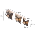 Luminaire de plafond GEARWOOD 3 flammes, réglable E27 IP20