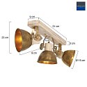 Mexlite Plafoniera GEARWOOD 3-Lampadine, regolabile E27 IP20, bronzo, antico dimmerabile