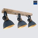 Mexlite Mexlite Spot GEARWOOD, 3 flames, grey