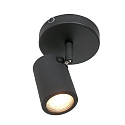 Mexlite Luce da bagno UPROUND 1-Lampadina, cilindrico, Dim-To-Warm, regolabile GU10 IP44, Nero opaco dimmerabile