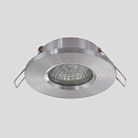 Steinhauer recessed luminaire PLITE SPOT round, rigid, with open cable GU10 IP44, steel brushed dimmable