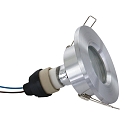 Steinhauer recessed luminaire PLITE SPOT round, rigid, with open cable GU10 IP44, steel brushed dimmable
