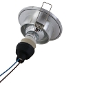 Steinhauer recessed luminaire PLITE SPOT round, rigid, with open cable GU10 IP44, steel brushed dimmable