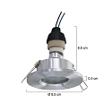 Steinhauer recessed luminaire PLITE SPOT round, rigid, with open cable GU10 IP44, steel brushed dimmable