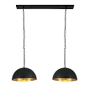 Luci a sospesione SEMICIRKEL 2-Lampadine, piccolo, lang, semicircolare E27 IP20, Nero opaco dimmerabile