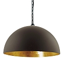 Steinhauer Pendelleuchte SEMICIRKEL, 2-flammig,  35cm, 2x E27, schwarz matt / innen gold antik