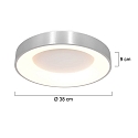 Steinhauer Luminaire de plafond RINGLEDE -  38CM rond, mdium, direct / indirect IP20, argent bross gradable