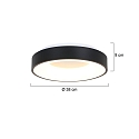 Steinhauer ceiling luminaire RINGLEDE -  38CM round, medium, direct / indirect IP20, black matt dimmable