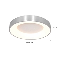 Steinhauer ceiling luminaire RINGLEDE -  48CM large, round, direct / indirect IP20, silver brushed dimmable