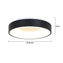 ceiling luminaire RINGLEDE -  48CM large, round, direct / indirect IP20, black matt dimmable