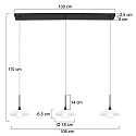Steinhauer pendant luminaire TALLERKEN 3 flames, long G9 IP20, black matt dimmable Steinhauer pendant luminaire TALLERKEN 3 flames, long G9 IP20, black matt dimmable