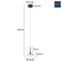Steinhauer Luminaire à suspension TALLERKEN à 1 flamme G9 IP20, noir mat gradable