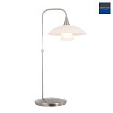 Steinhauer table lamp TALLERKEN with plug, adjustable, with touch dimmer G9 IP20, steel brushed dimmable