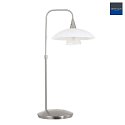 Steinhauer table lamp TALLERKEN with plug, adjustable, with touch dimmer G9 IP20, steel brushed dimmable