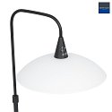 Steinhauer Tischleuchte TALLERKEN, inkl. G9 LED 3W 2700K 300lm, mit Push-Dimmer, Schirm weiß, schwarz matt