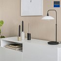Steinhauer Lampada da tavolo TALLERKEN con spina, regolabile, con dimmer a sfioramento G9 IP20, Nero opaco dimmerabile