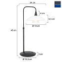 Steinhauer Tischleuchte TALLERKEN, inkl. G9 LED 3W 2700K 300lm, mit Push-Dimmer, Schirm weiß, schwarz matt