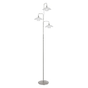 Steinhauer Lampadaire TALLERKEN 3 flammes, avec prise de courant, avec variateur tactile G9 IP20, acier bross gradable
