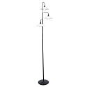 Lampadaire TALLERKEN 3 flammes, avec prise de courant, avec variateur tactile G9 IP20, noir mat gradable