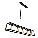 Mexlite Luminaire  suspension BUCKLEY 5 flammes, rglable E27 IP20, noir mat gradable