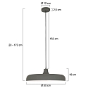 Steinhauer Luci a sospesione KRISIP Giù, 1-Lampadina, piatto E27 IP20, Grigio, Opaco dimmerabile Steinhauer Luci a sospesione KRISIP Giù, 1-Lampadina, piatto E27 IP20, Grigio, Opaco dimmerabile