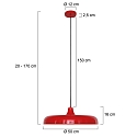 Luci a sospesione KRISIP Giù, 1-Lampadina, piatto E27 IP20, Rosso dimmerabile